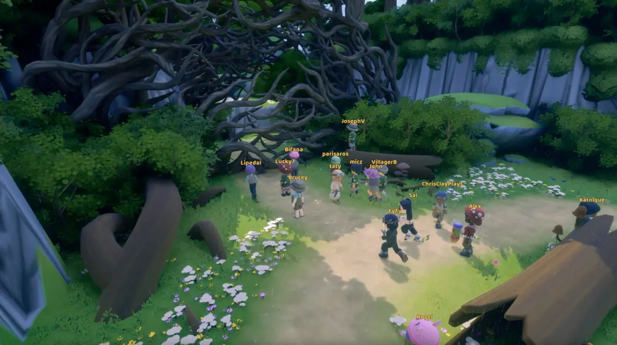 Players gathered on an Adventure island